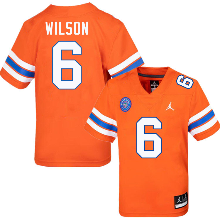 #6 Dallas Wilson Gators Jersey,Florida Gators College Football Jerseys Stitched-Throwback Orange